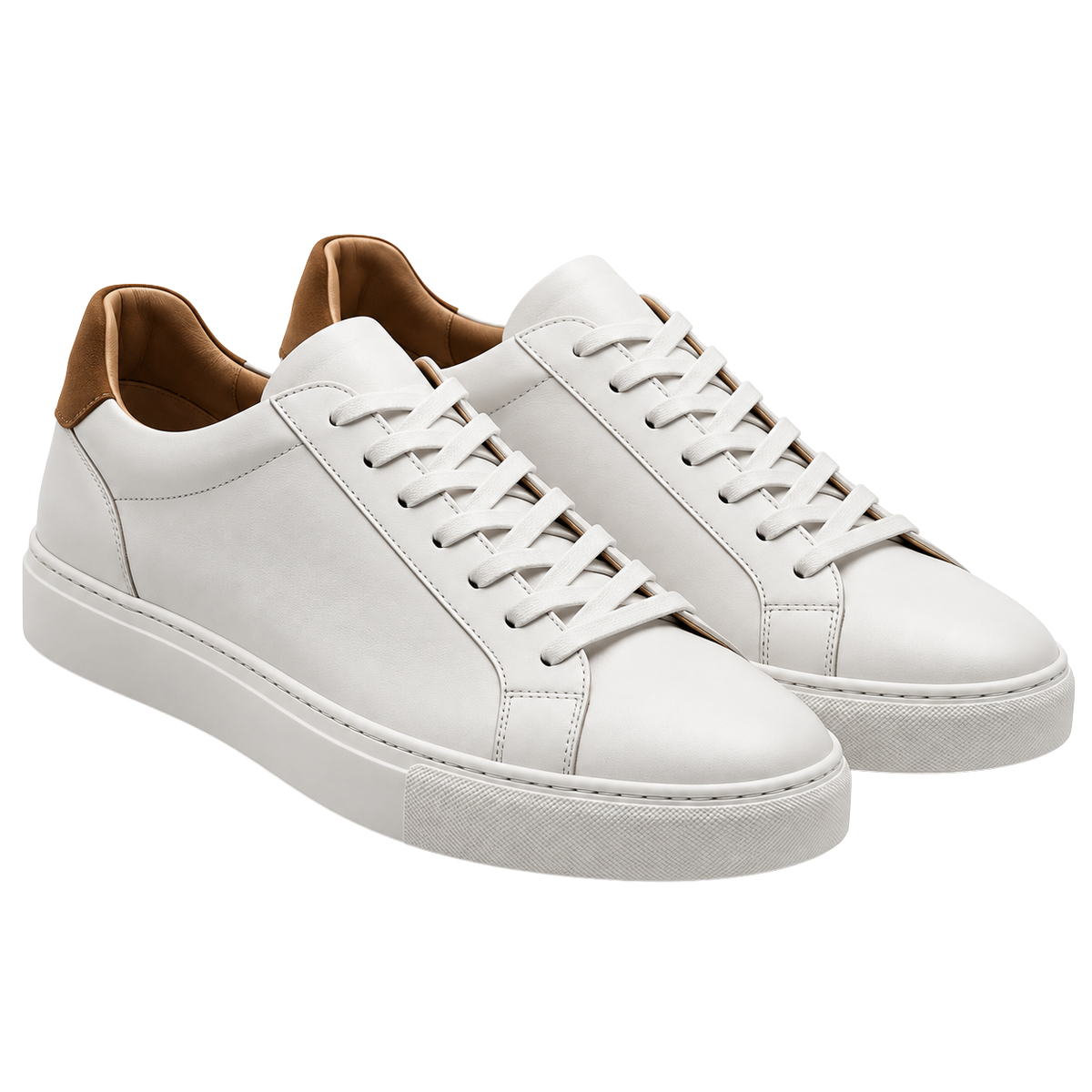 Premium White Leather Smart Trainers | PENVOR CLARKKE