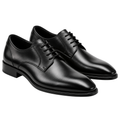 Polished Black Leather Derby Shoes | PENVOR CLARKKE
