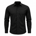Tailored Black Cotton Dress Shirt | PENVOR CLARKKE