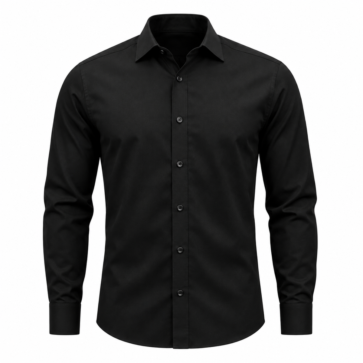 Tailored Black Cotton Dress Shirt | PENVOR CLARKKE