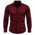 Tailored Burgundy Cotton Dress Shirt | PENVOR CLARKKE