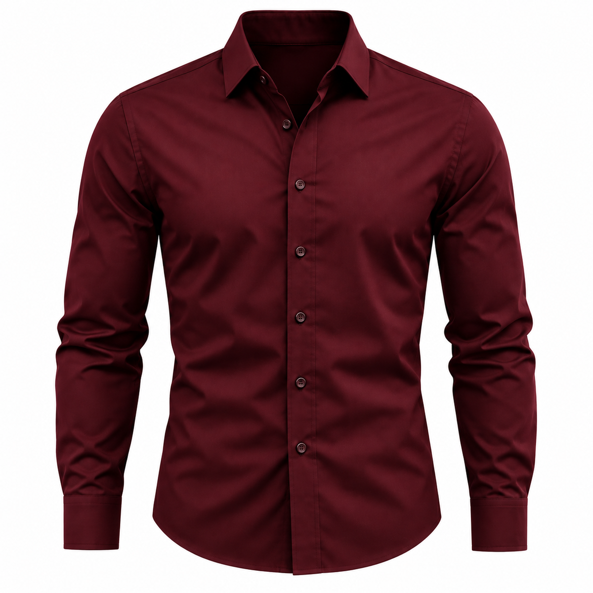 Tailored Burgundy Cotton Dress Shirt | PENVOR CLARKKE